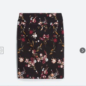 Margaret M Black Floral Pencil Skirt